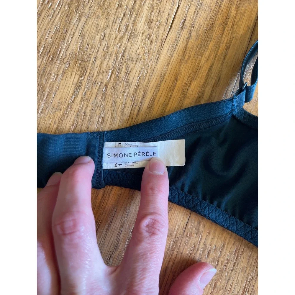 Simone Perele Andora 3D Molded Bra Teal Blue Lace 36F 131343 Underwire